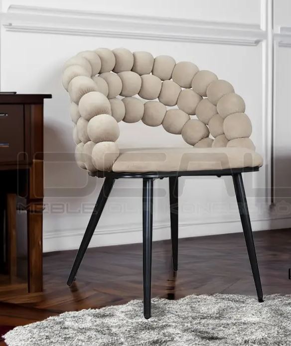 tapicerowane krzesło fantasy pyron bąbelkowe oparcie czarne nogi